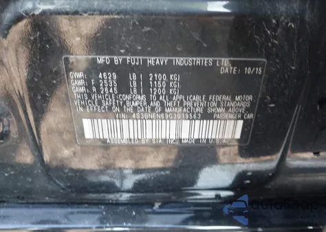 2016 Subaru Legacy 3.6R Limited from USA, damaged, VIN 4S3BNEN69G3019563